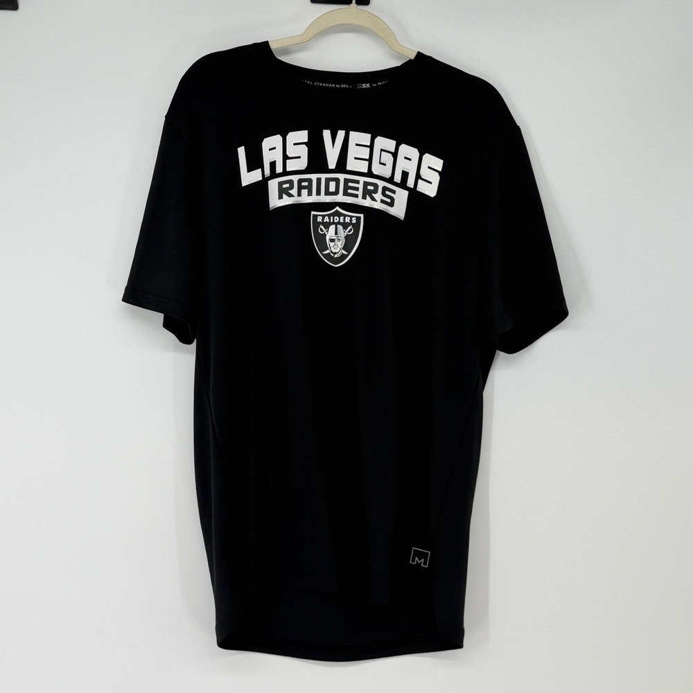 Las Vegas Raiders MSX Michael Strahan Tee Black NFL Shirt Mens L‎